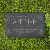 Personalised Wreath Memorial Slate Grave Marker 30 x 20cm