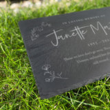 Personalised Wreath Memorial Slate Grave Marker 30 x 20cm