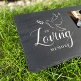 Personalised In Loving Memory Dove Photo Slate Grave Marker 30 x 20cm