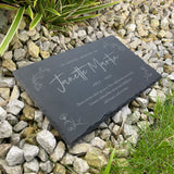 Personalised Wreath Memorial Slate Grave Marker 30 x 20cm