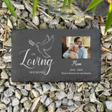 Personalised In Loving Memory Dove Photo Slate Grave Marker 30 x 20cm