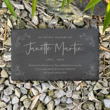 Personalised Wreath Memorial Slate Grave Marker 30 x 20cm