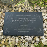 Personalised Wreath Memorial Slate Grave Marker 30 x 20cm