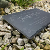 Personalised Wreath Memorial Slate Grave Marker 30 x 20cm