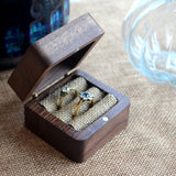 Personalised Wedding Ring Box Entwined Rings Solid Wood
