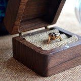 Personalised Wedding Ring Box Engraved Flower Design Solid Wood