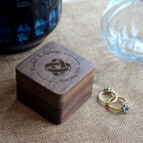 Personalised Wedding Ring Box Entwined Rings Solid Wood