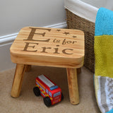 Personalised Child's Step Stool Square Alphabet Engraving