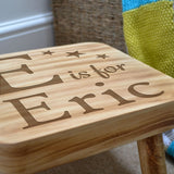 Personalised Child's Step Stool Square Alphabet Engraving