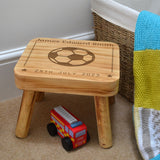 Personalised Step Stool for Toddlers Engraved Football or Butterfly