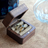 Personalised Dark Wood Ring Box Any Message Engraved