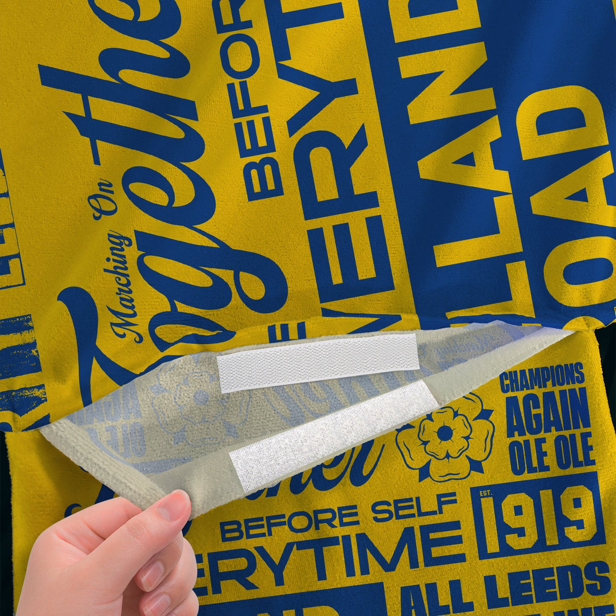 Leeds - Word Montage - Yellow & Blue - Sunbed Towel