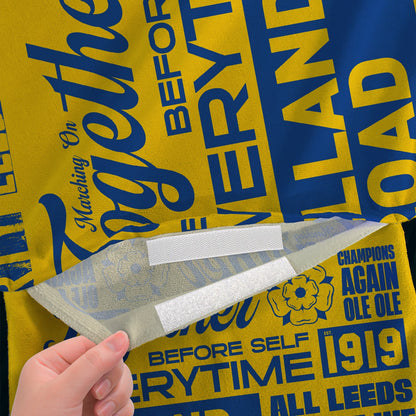 Leeds - Word Montage - Yellow & Blue - Sunbed Towel