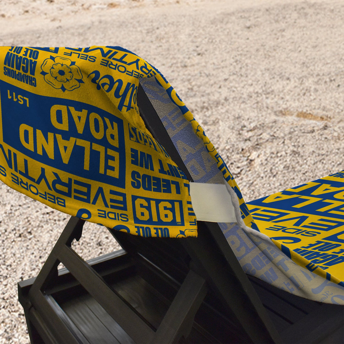 Leeds - Word Montage - Yellow & Blue - Sunbed Towel