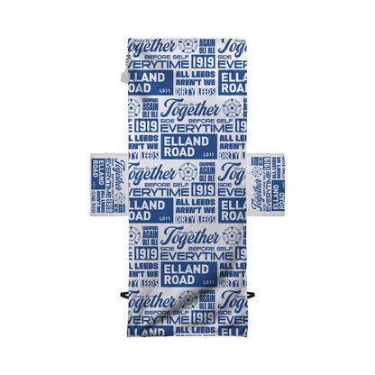 Leeds - Word Montage - White & Blue - Sunbed Towel