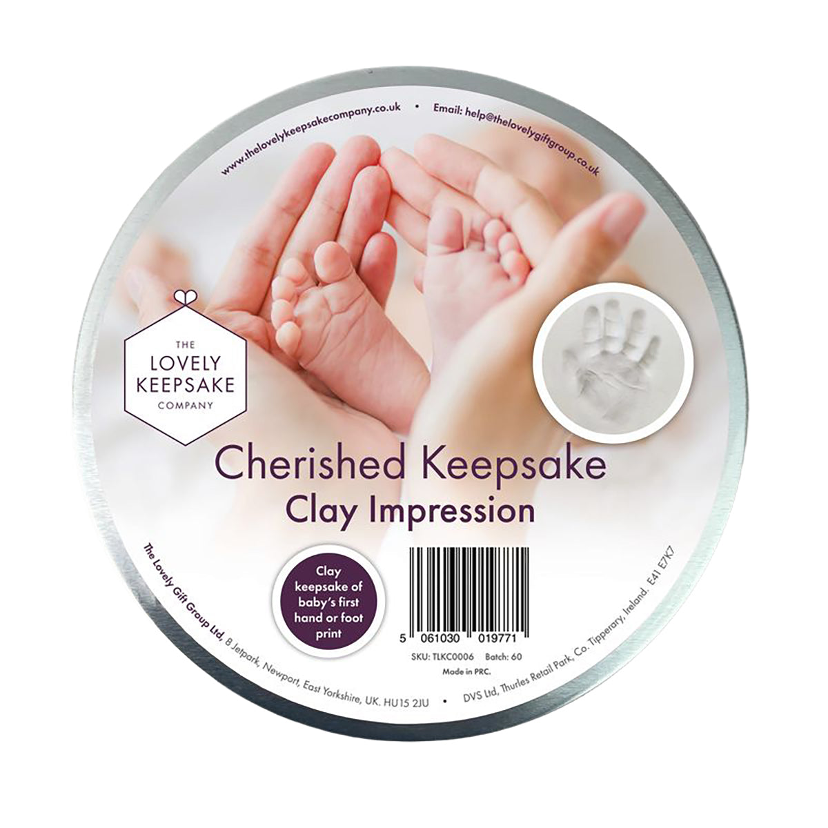 Baby Hand or Foot Print Clay Impression Tin