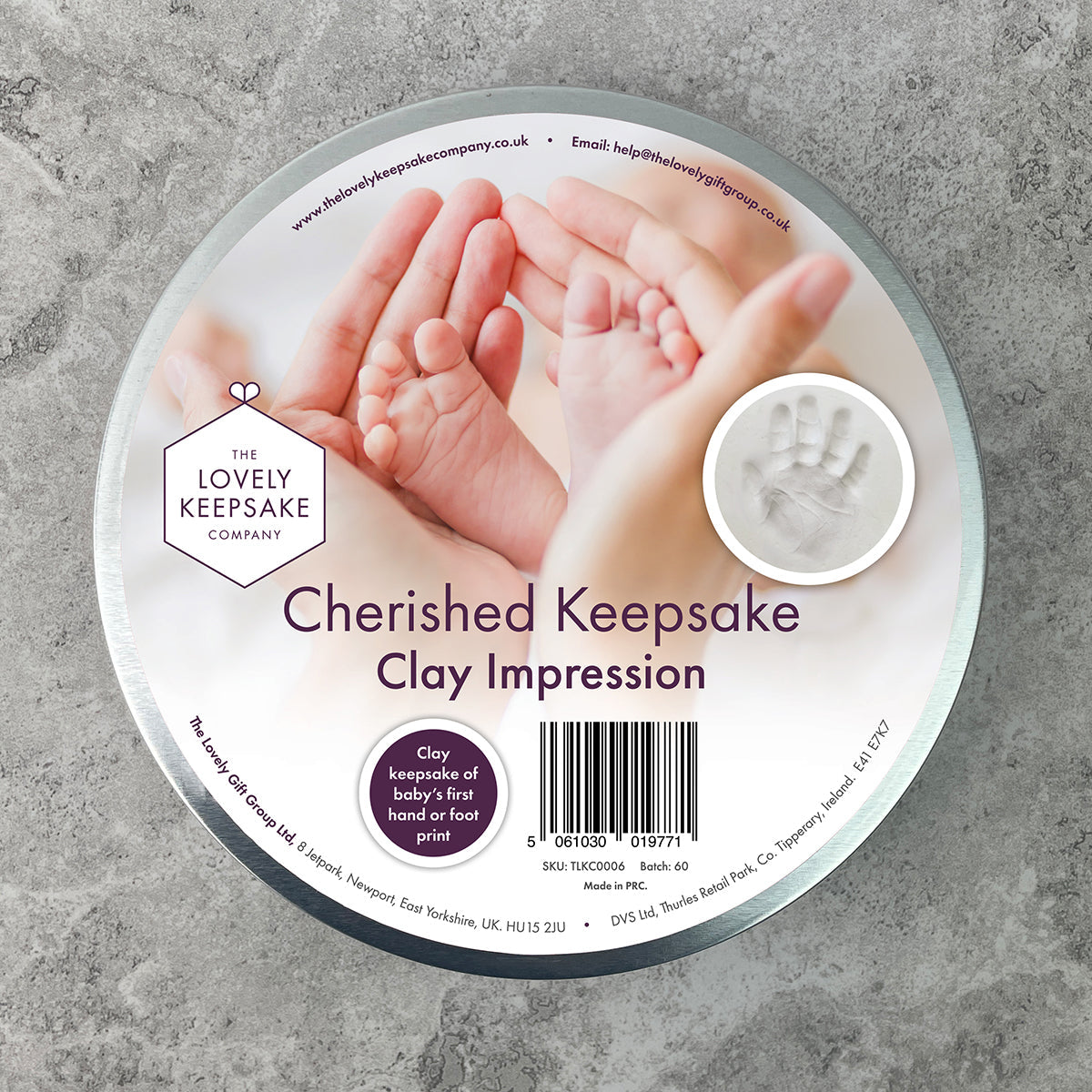 Baby Hand or Foot Print Clay Impression Tin