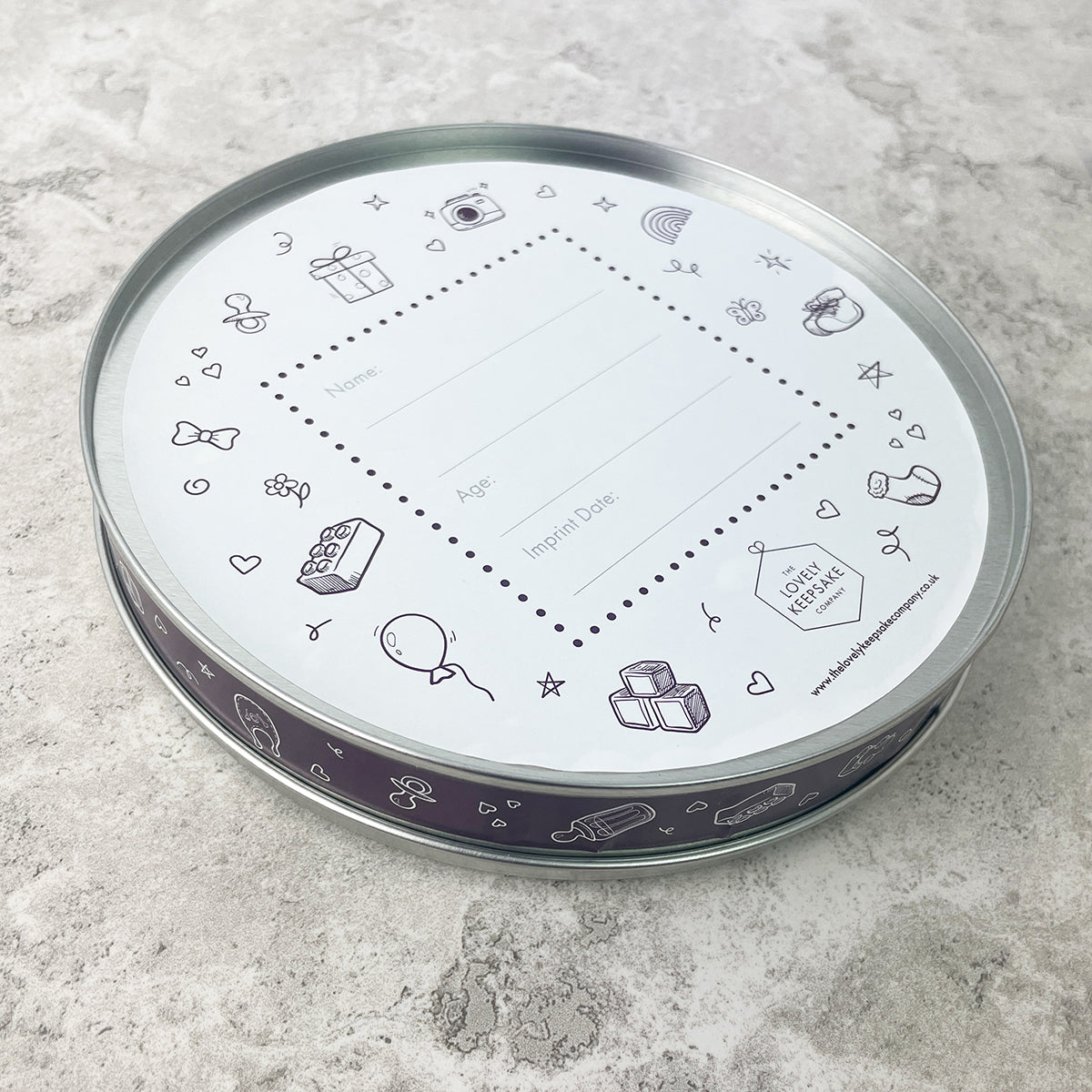 Baby Hand or Foot Print Clay Impression Tin