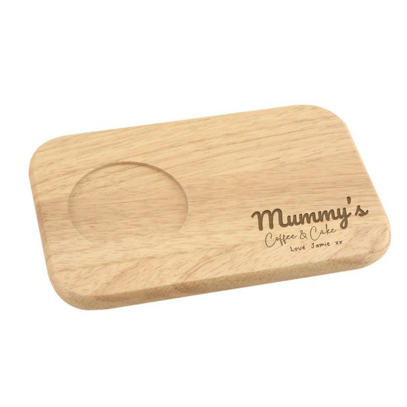 Personalised Coffee and Cake Board with Engraved Name and Message