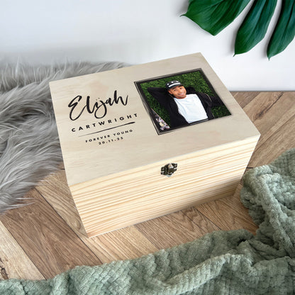 Personalised Modern Any Occasion Square Photo Memory Box - 5 Sizes