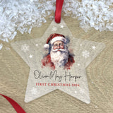 Personalised Any Message Traditional Santa Acrylic Hanging Decoration - Various Shapes