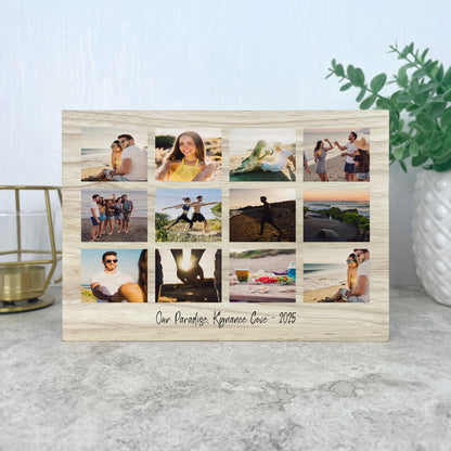 Personalised Freestanding Twelve Photo Giant Wooden Block (15cm x 21cm) - Landscape