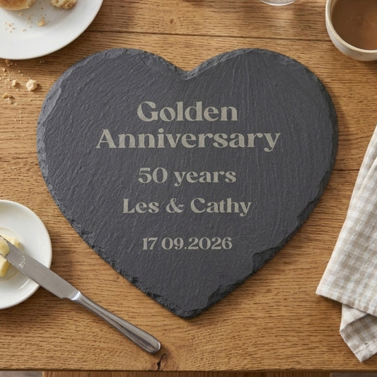 Personalised Engraved Heart Slate Placemat Custom Message