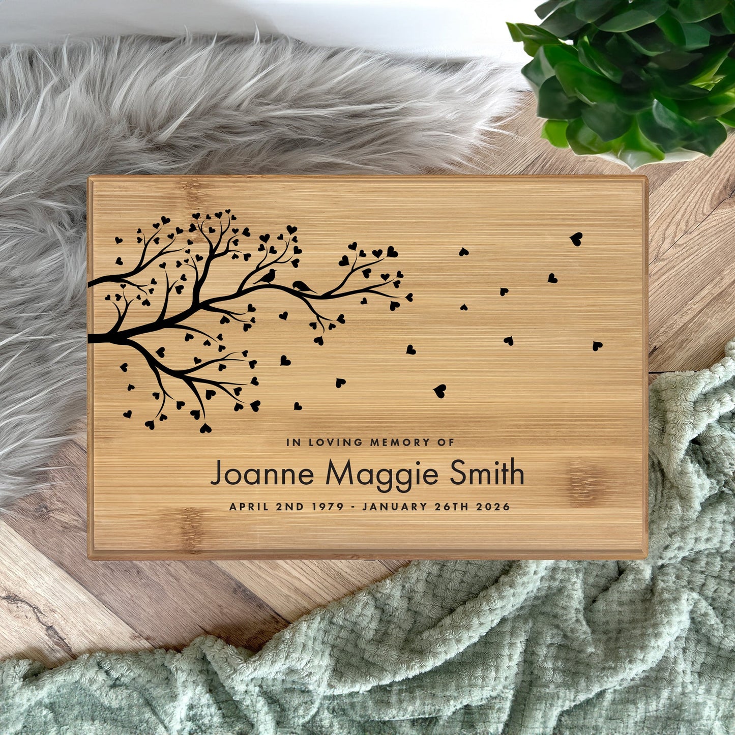 Personalised Bamboo Urn For Cremation Ashes - Branch of Love Design