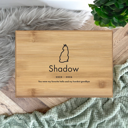 Personalised Bamboo Urn For Pet Cremation Ashes - Dog/Cat Design
