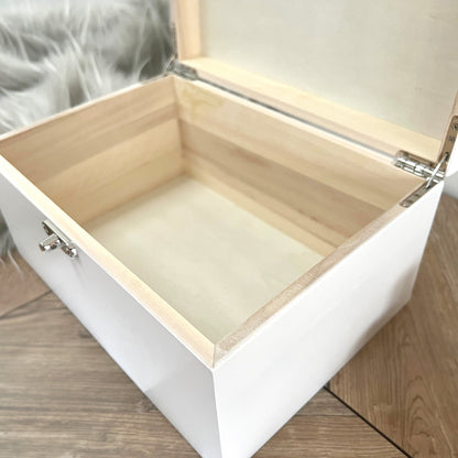 Personalised Leopard Print White Wooden Memory Box - Moments & Memories | Birthday Gift for Friends