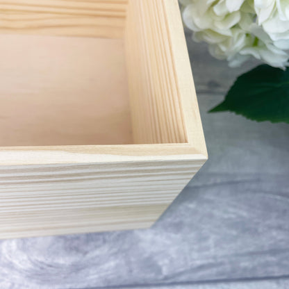 Personalised Wooden Wedding Photo Keepsake Memory Box - 5 Sizes (16cm | 20cm | 26cm | 30cm | 36cm)