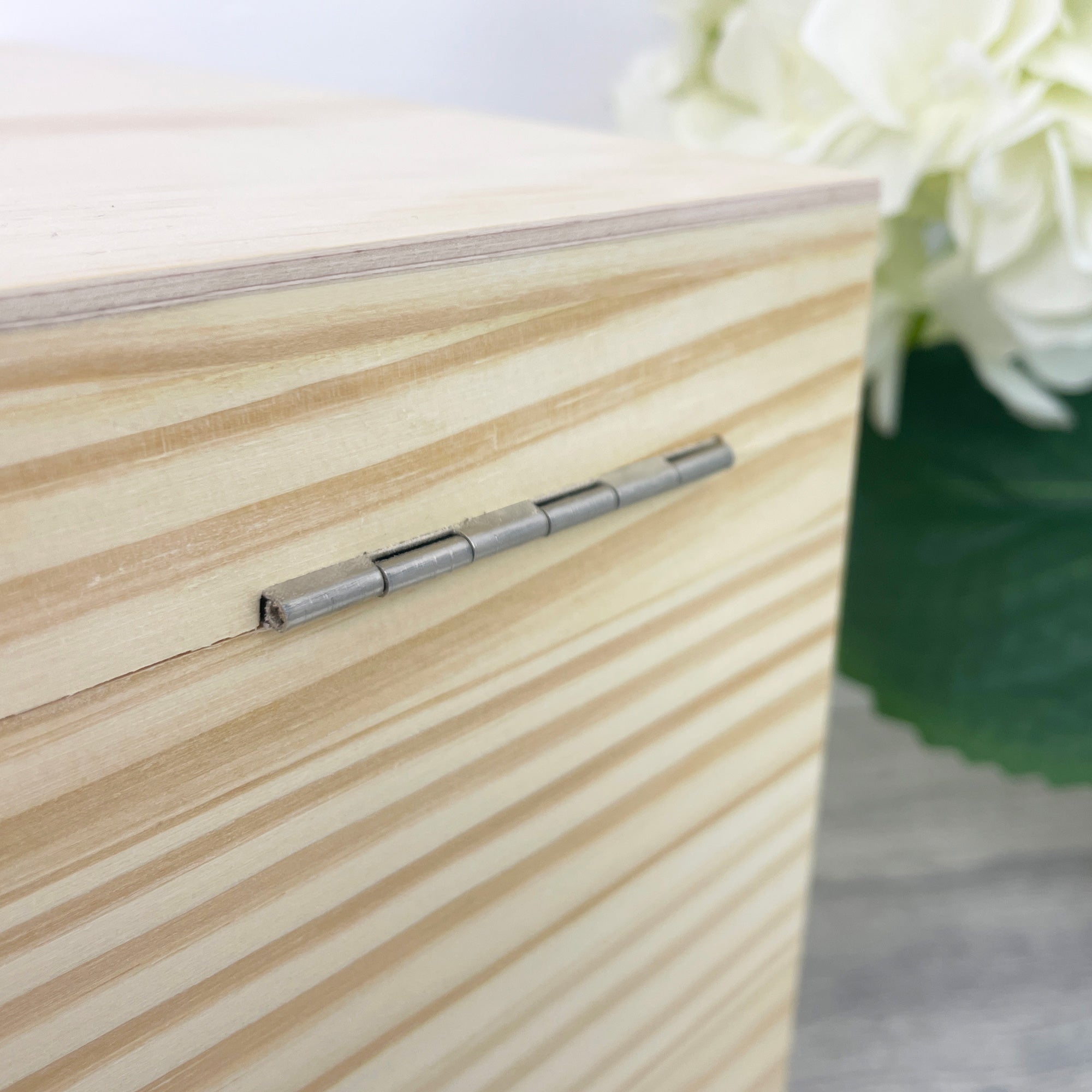 Personalised Any Message Pink Floral Wooden Pine Memory Box - 5 Sizes
