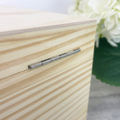 Personalised Wooden Botanical Wedding Keepsake Memory Box - 5 Sizes (16cm | 20cm | 26cm | 30cm | 36cm)