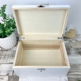 Personalised Floral Photo White Wooden Keepsake Memory Box - 3 Sizes