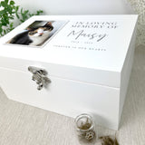 Personalised In Loving Memory Pet Photo White Memorial Keepsake Box - 3 Sizes