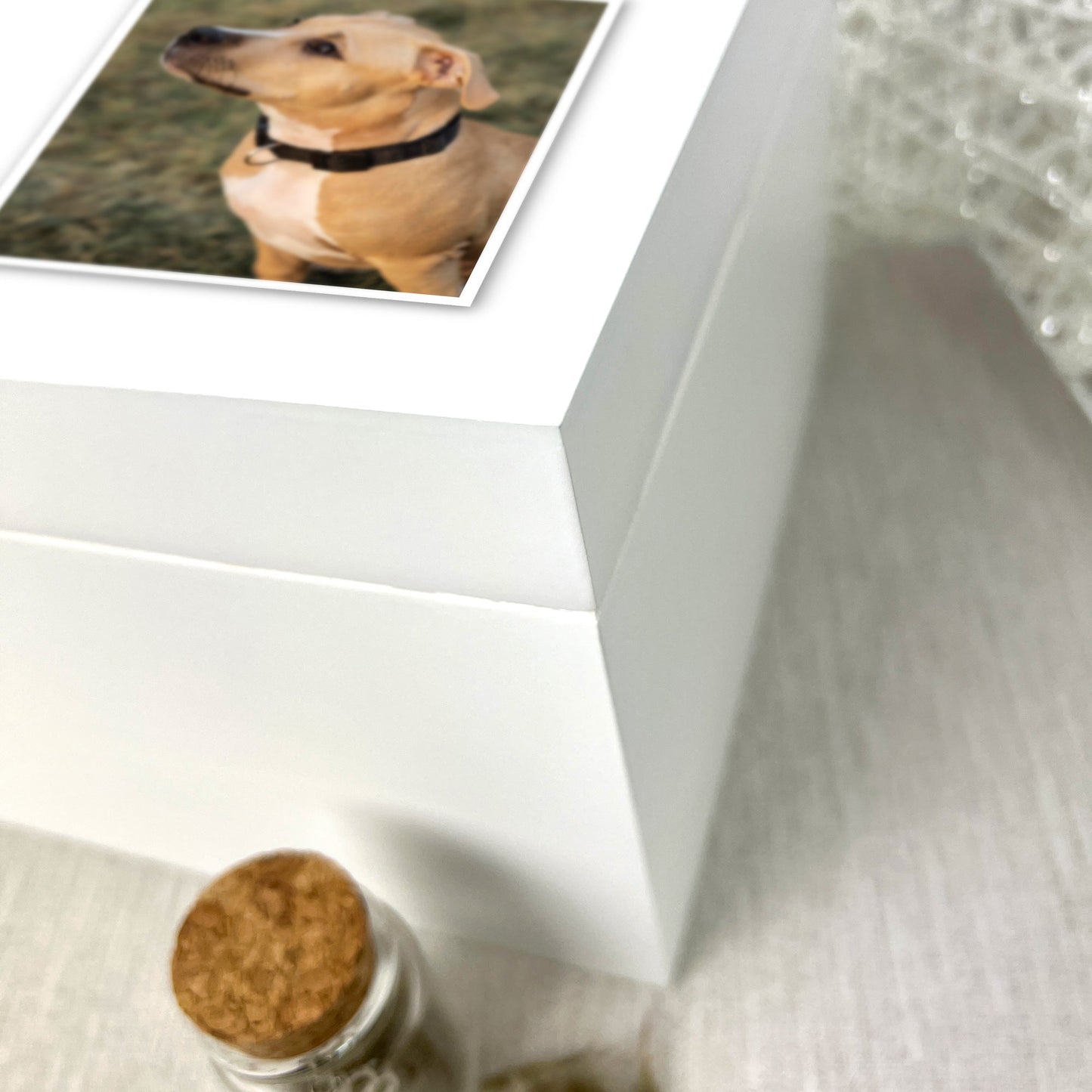 Personalised Sketch Pet Photo White Wooden Memorial Keepsake Box - 3 Sizes