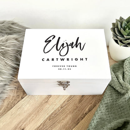 Personalised Modern Any Occasion White Memory Box - 3 Sizes