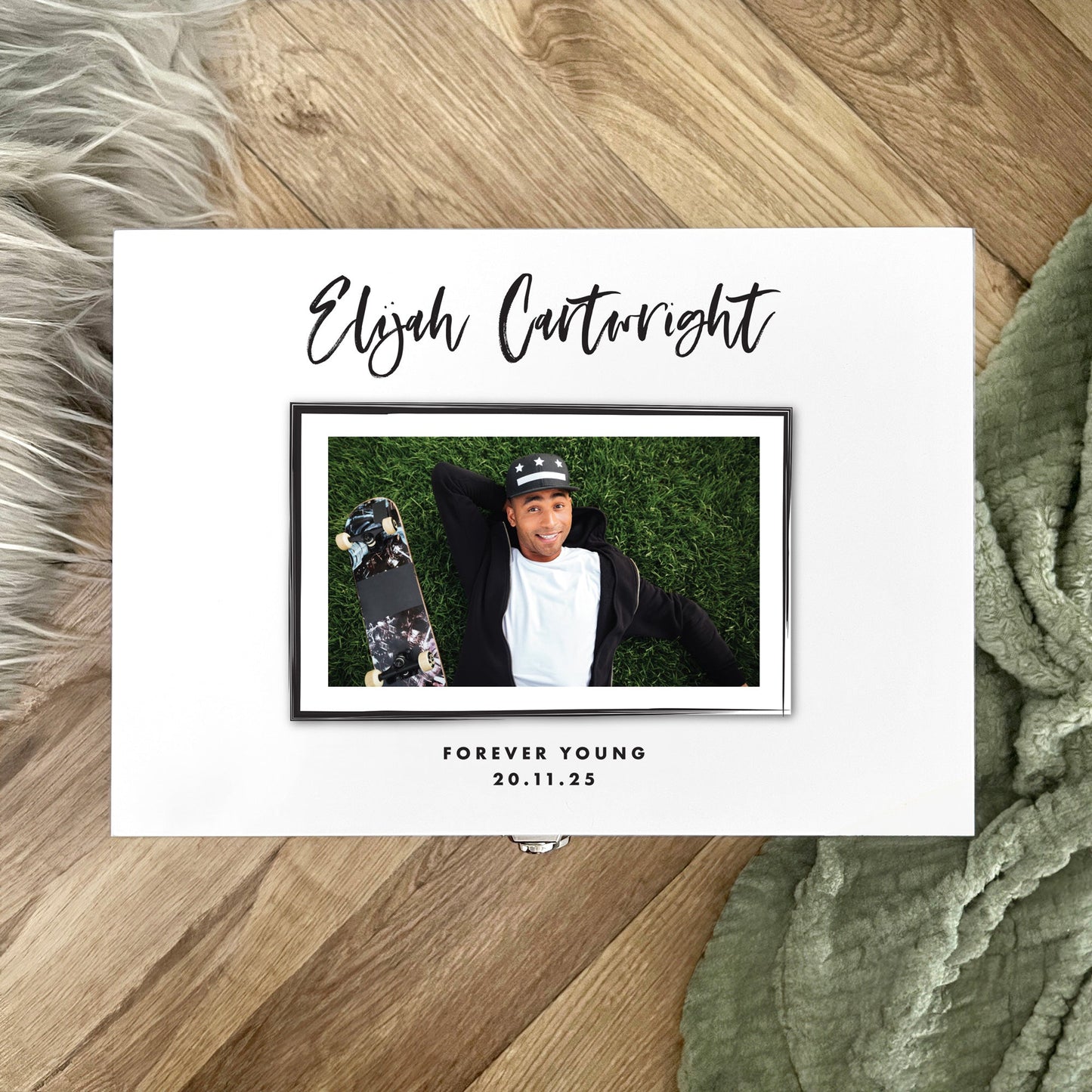 Personalised Modern Any Occasion Landscape Photo White Memory Box - 3 Sizes