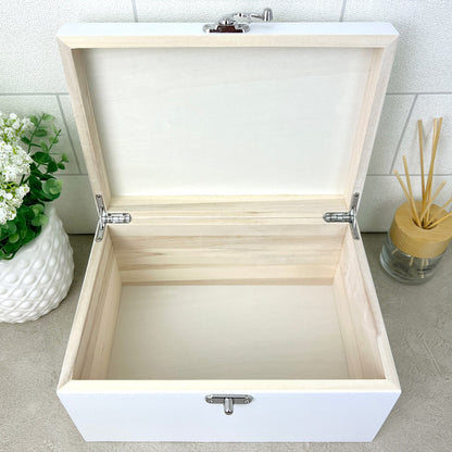Personalised Three Photo Pet Memorial White Wooden Keepsake Box - 3 Sizes