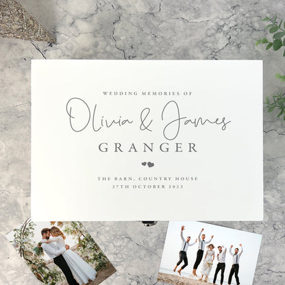 Personalised Wedding Keepsake White Wooden Keepsake Memory Box - 3 Sizes (22cm | 27cm | 30cm)