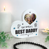 Personalised The World's Best Dad White Freestanding Heart
