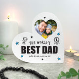 Personalised The World's Best Dad White Freestanding Heart