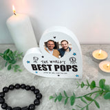 Personalised The World's Best Dad White Freestanding Heart