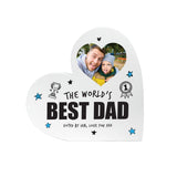 Personalised The World's Best Dad White Freestanding Heart