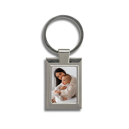 Personalised Photo Rectangle Metal Keyring