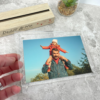 Personalised Kids Handwriting Style Wooden Base 6x4" Photo Frame