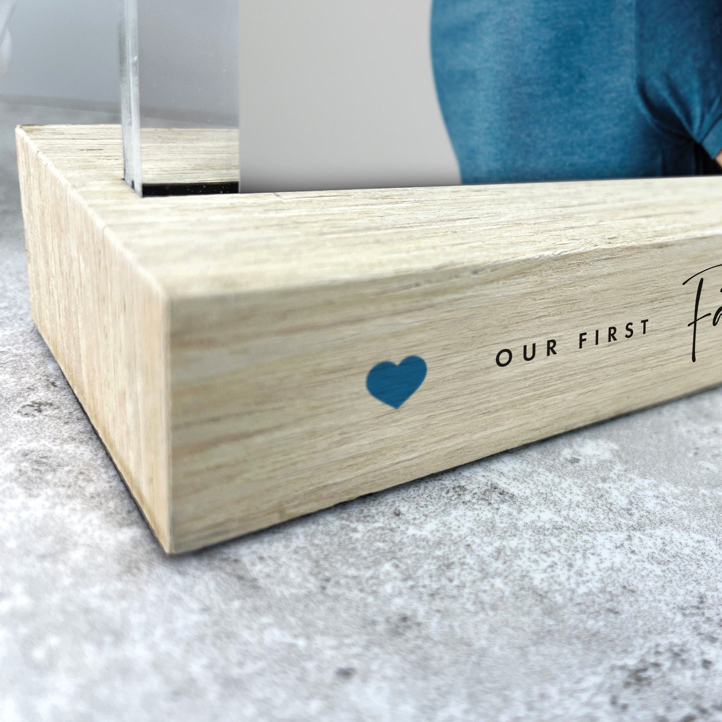 Personalised 'Our First...' Wooden Base 6x4" Photo Frame