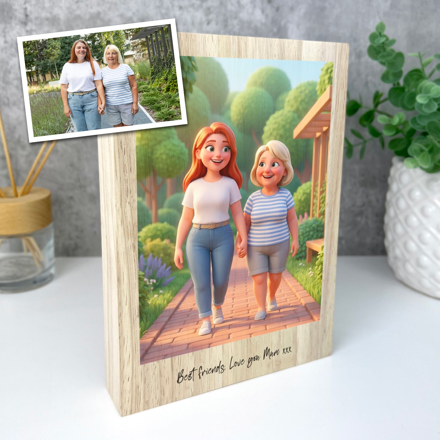 Personalised Giant Wooden Block Gift with AI Photo Effects
