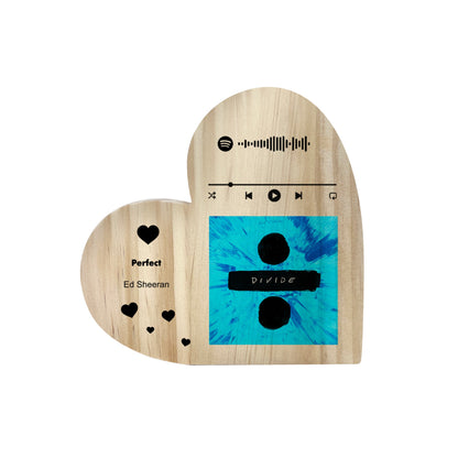 Personalised Our Song Photo Wooden Freestanding Heart