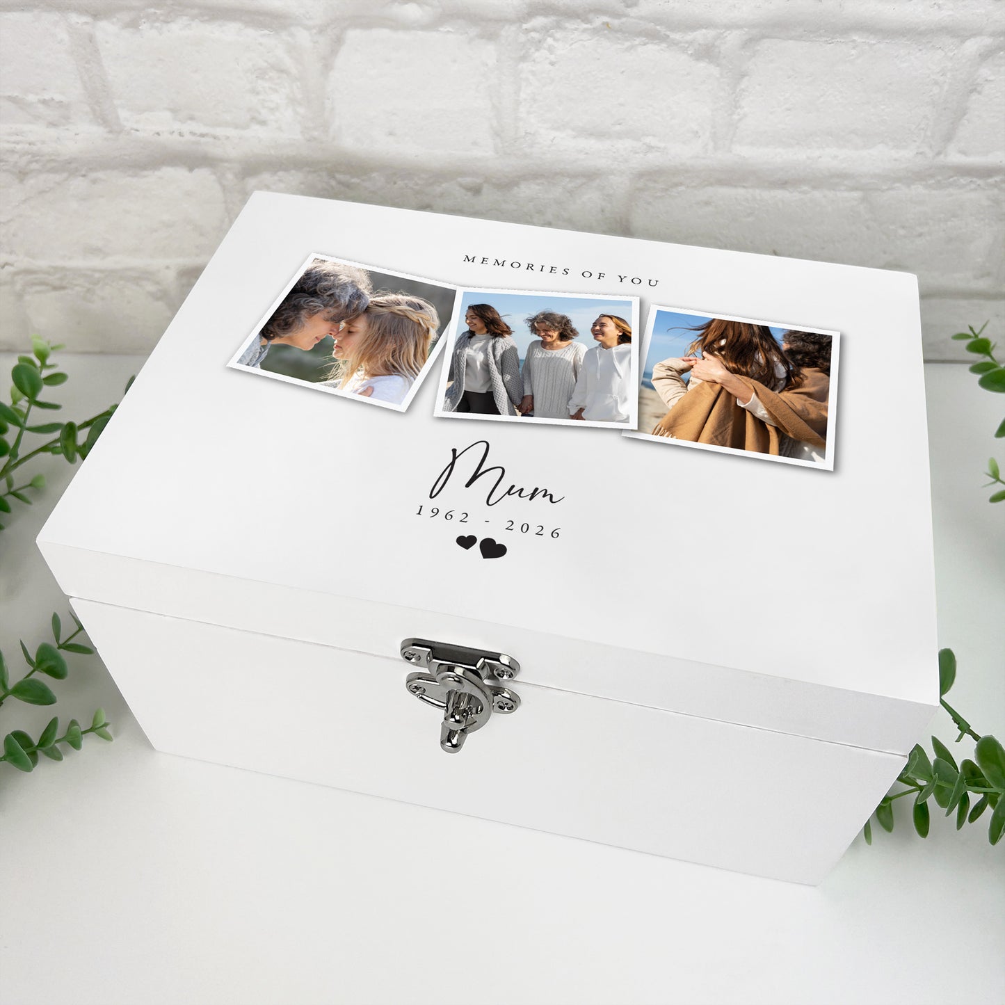 Personalised Memorial Photo White Keepsake Box - 3 Sizes